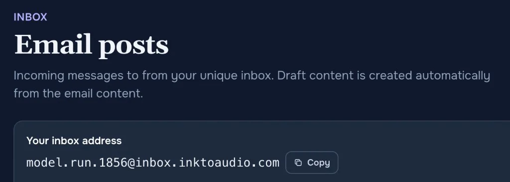 Forwarding address on the Forwards page